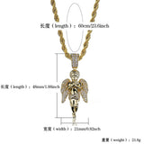 HipHop Iced Out CZ Angel Pendant Necklace Love'sblessing