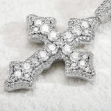 Iced Cross Pendant Necklace Yellow Jewelry Women