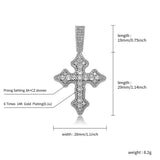 Iced Cross Pendant Necklace Yellow Jewelry Women