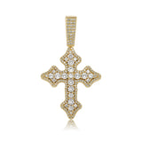 Iced Cross Pendant Necklace Yellow Jewelry Women