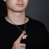 CZ A-Z Letters Pendant Necklace Hip Hop Jewelry Gift