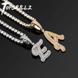 CZ A-Z Letters Pendant Necklace Hip Hop Jewelry Gift