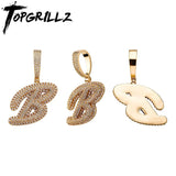 CZ A-Z Letters Pendant Necklace Hip Hop Jewelry Gift