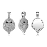 Yellow Iced Owl Pendant Necklace with Micro Pave Cubic Zirconia