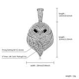 Yellow Iced Owl Pendant Necklace with Micro Pave Cubic Zirconia