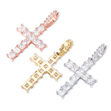 Iced Zircon Baguette Cross Pendant & Tennis Chain Men's Hip hop Jewelry