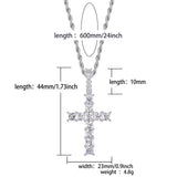 Iced Zircon Baguette Cross Pendant & Tennis Chain Men's Hip hop Jewelry