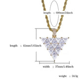 Inverted Triangle Pendant High Copper Plated with Micro Pave Cubic Zirconia