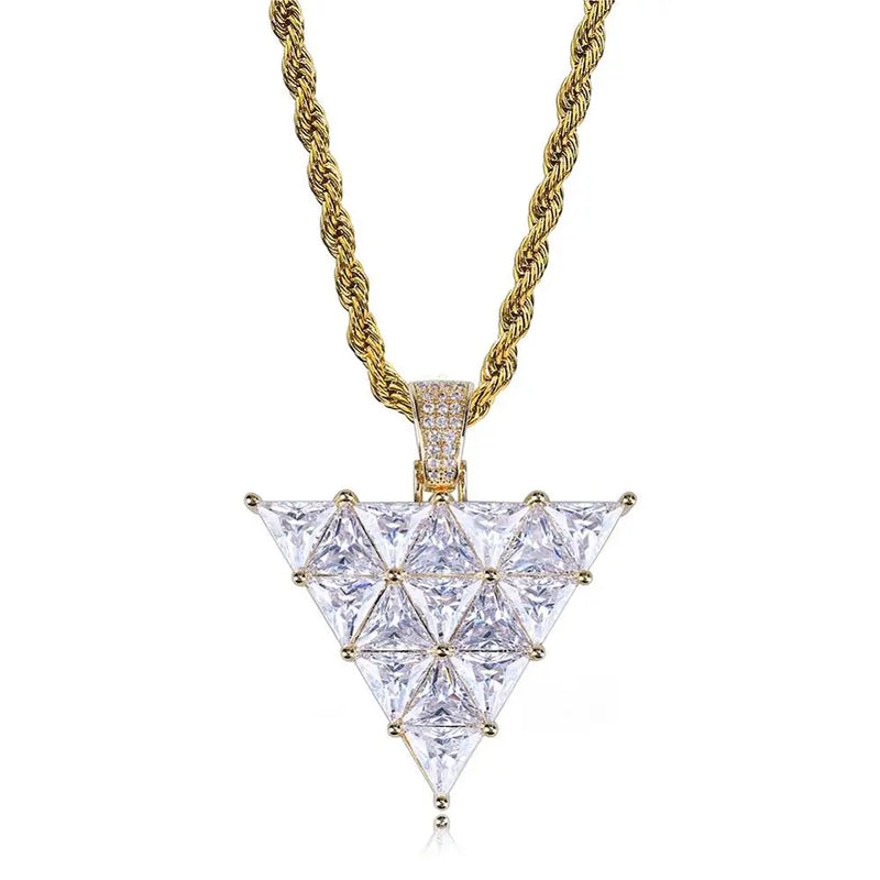 Inverted Triangle Pendant High Copper Plated with Micro Pave Cubic Zirconia
