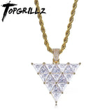 Inverted Triangle Pendant High Copper Plated with Micro Pave Cubic Zirconia