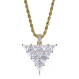 Inverted Triangle Pendant High Copper Plated with Micro Pave Cubic Zirconia