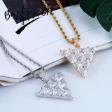 Inverted Triangle Pendant High Copper Plated with Micro Pave Cubic Zirconia