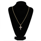 TOPGRILLZ Men's Cross Pendant Necklace Silver Zircon Rope Chain