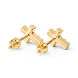 925 Silver CZ Stud Earrings Geometric Cross Hip Hop Jewelry