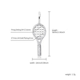 925 Silver Tennis Racket Pendant Necklace for Women