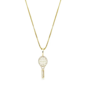925 Silver Tennis Racket Pendant Necklace for Women