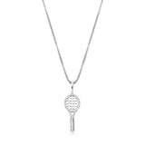 925 Silver Tennis Racket Pendant Necklace for Women