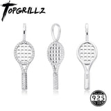 925 Silver Tennis Racket Pendant Necklace for Women