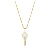 925 Silver Tennis Racket Pendant Necklace for Women