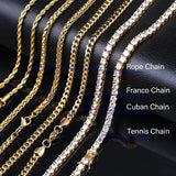 Hip Hop Pendant&Necklace Iced Out CZ Square Pendant With Chain
