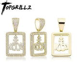 Hip Hop Pendant&Necklace Iced Out CZ Square Pendant With Chain