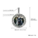 Micro Pave CZ Round Pendant Photo Necklace for Anniversary