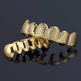 Silver Hip Hop Rock Teeth Grillz Top & Bottom Grill