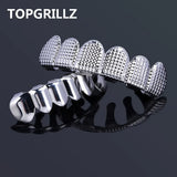 Silver Hip Hop Rock Teeth Grillz Top & Bottom Grill