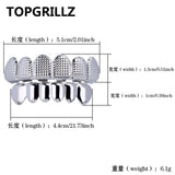 Silver Hip Hop Rock Teeth Grillz Top & Bottom Grill