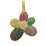Flower Pendant Necklace with Tennis Chain for Couple