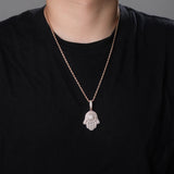 Hip Hop Rock Hand Pendant Necklace with Tennis Chain