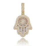 Hip Hop Rock Hand Pendant Necklace with Tennis Chain