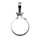 Personalized Angel Iced Micro Pave CZ Round Pendant