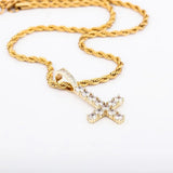 Upside Down CROSS Pendant Iced Out Zirconia Necklace Hip Hop Jewelry