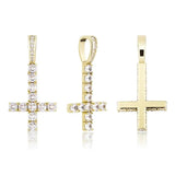 Upside Down CROSS Pendant Iced Out Zirconia Necklace Hip Hop Jewelry