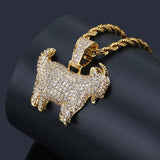 Goat Animal Pendant Necklace Charms Hip Hop Jewelry