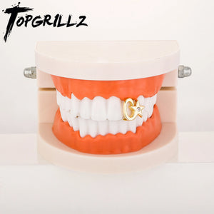 Single 5-Pointed Star Teeth Grillz Top Dental Mouth Punk Caps