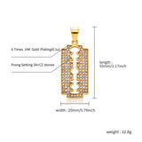 Stainless Steel Razor Pendant Necklace with Zirconia Hip Hop Jewelry