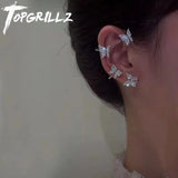 Flash Rhinestones Butterfly Ear Clip Ear Hook Earrings