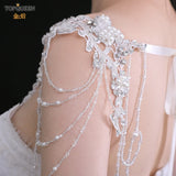 TOPQUEEN G10 Layered Bridal Necklace Shoulder Chain Plus Size