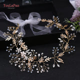Rhinestone Bridal Hair Accessories Golden Wedding Flower Headband