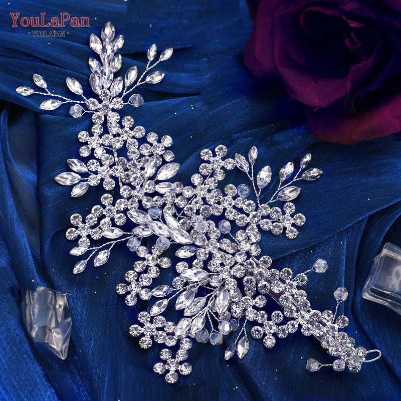 Crystal Wedding Hair Clips Rhinestone Headbands for Women