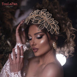 Crystal Bridal Headband Leaf Headdress Wedding Hair Accessories Woman Headwear
