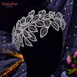Crystal Bridal Headband Leaf Headdress Wedding Hair Accessories Woman Headwear