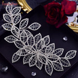 Crystal Bridal Headband Leaf Headdress Wedding Hair Accessories Woman Headwear