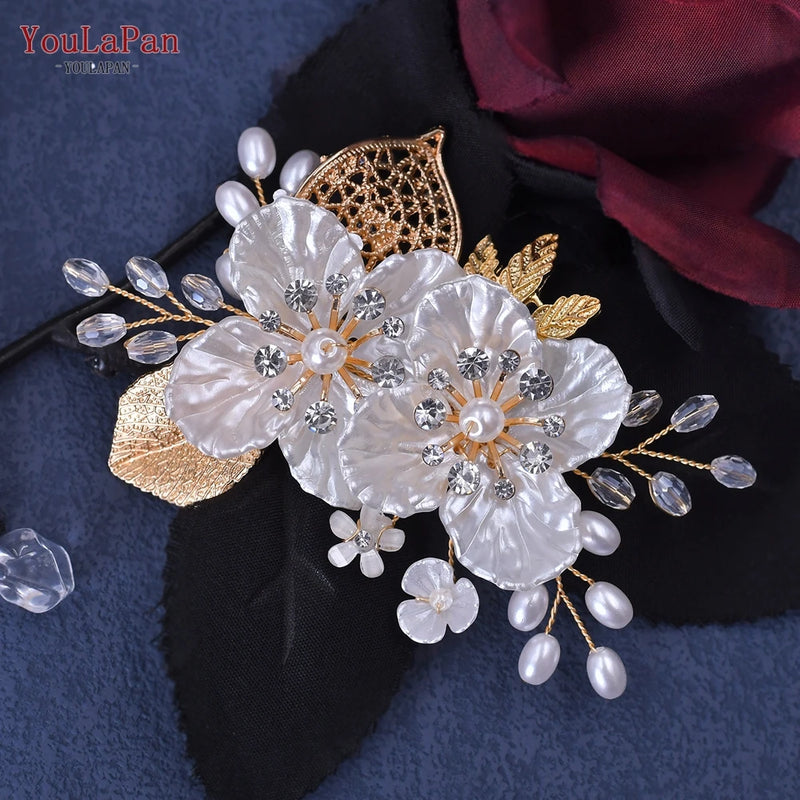 Delicate Flower Bridal Tiara Wedding Headdress Hair Clips