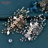 Bridal Hair Comb Rhinestone Pearl Wedding Hair Accessory for Bride