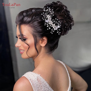 Bridal Hair Comb Rhinestone Pearl Wedding Hair Accessory for Bride