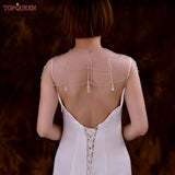 TOPQUEEN SG31 Beaded Embroidery Wedding Dress Rhinestone Shawl