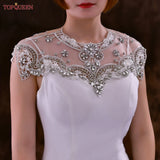 TOPQUEEN SG31 Beaded Embroidery Wedding Dress Rhinestone Shawl